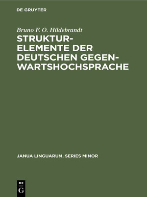 cover image of Strukturelemente der deutschen Gegenwartshochsprache